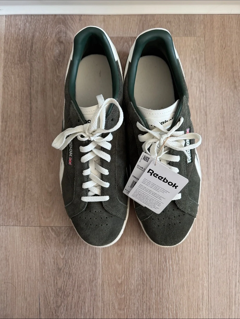 Reebok Men’s Suede Sneakers in Dark Green with White Accents